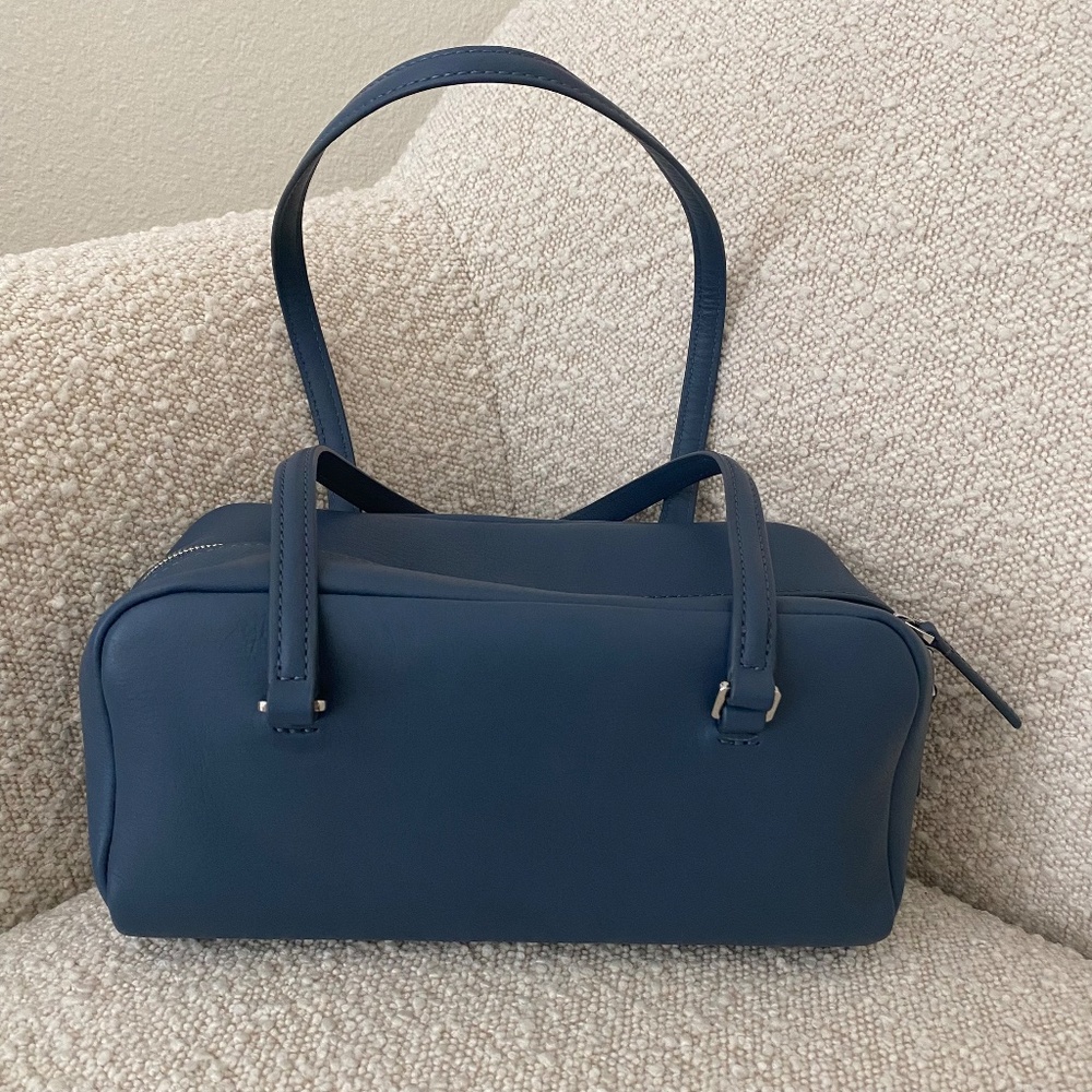J.Crew Delphine shoulder bag in leather in 'union blue'